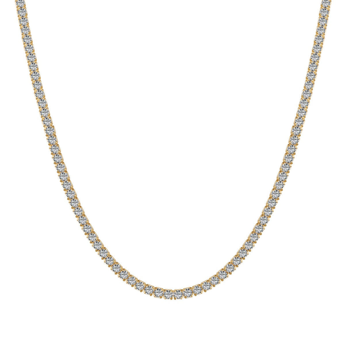 [Am jewelry]Delicate Round Shape Tennis Necklace