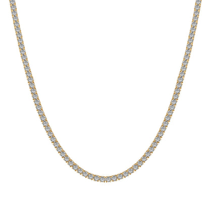 [Am jewelry]Delicate Round Shape Tennis Necklace