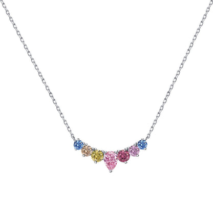 [Am jewelry]Dainty Colorful Heart Necklace