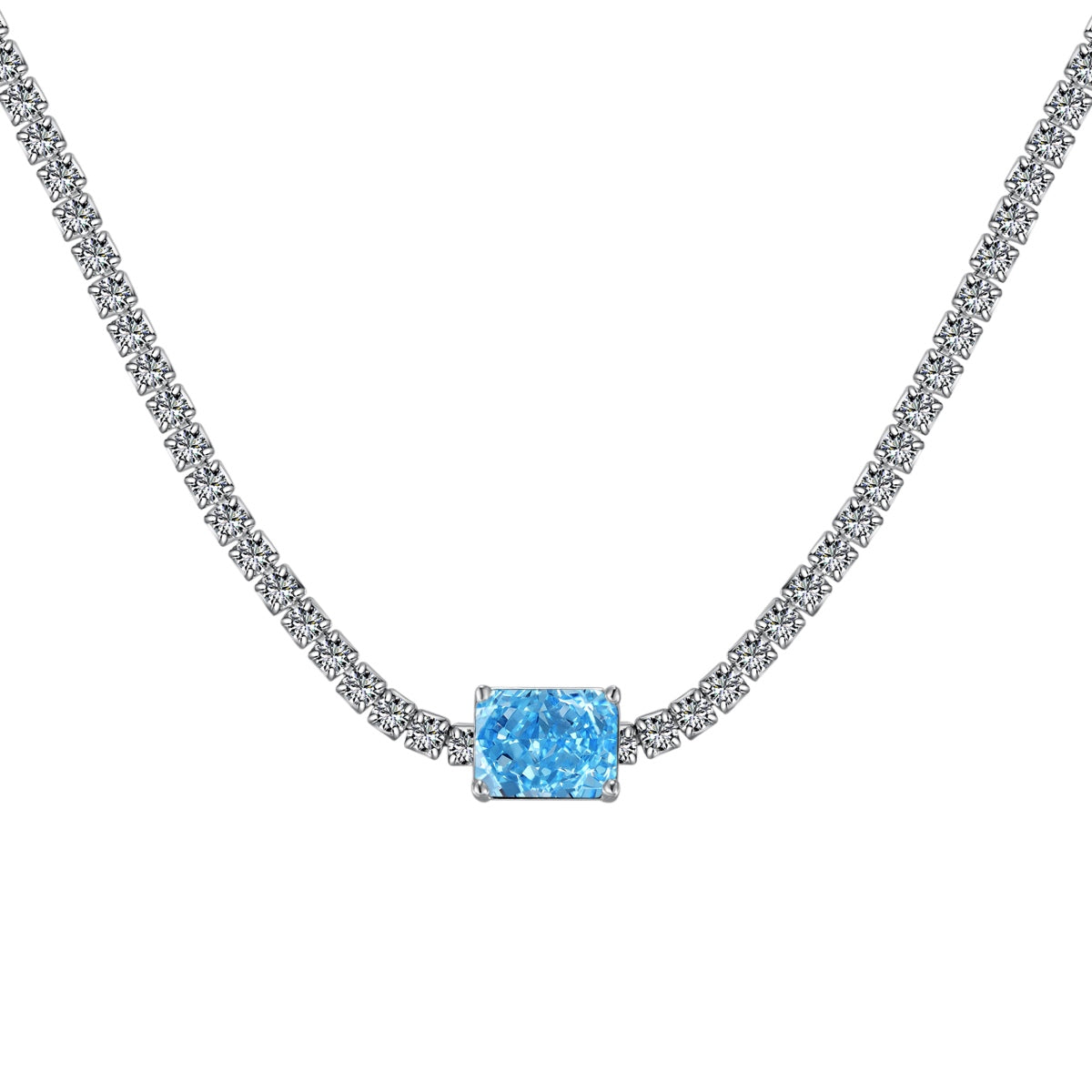 [Am jewelry]2.0 carat Ornate Emerald Cut Necklace