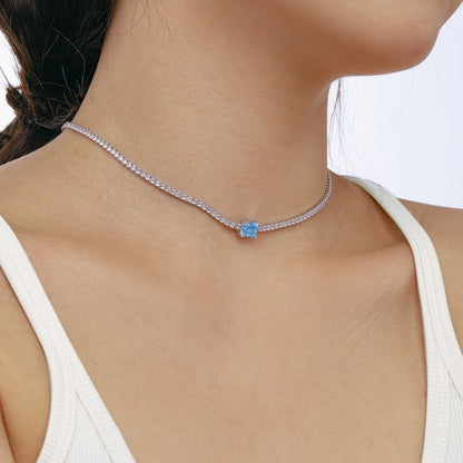 [Am jewelry]2.0 carat Ornate Emerald Cut Necklace