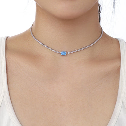 [Am jewelry]2.0 carat Ornate Emerald Cut Necklace