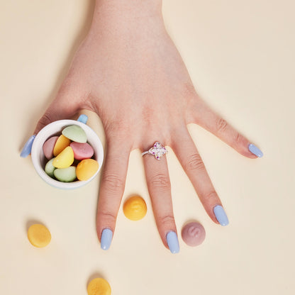 [Am jewelry]Luxurious Colorful Flower Shape Banquet Ring
