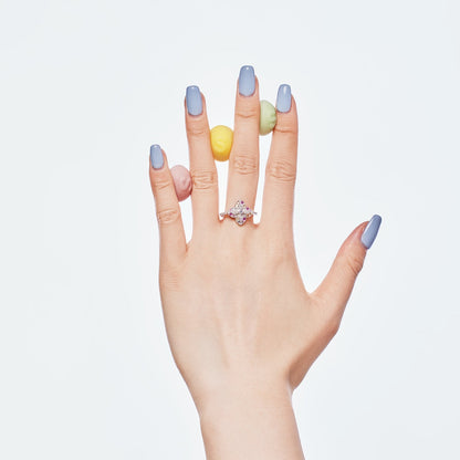 [Am jewelry]Luxurious Colorful Flower Shape Banquet Ring
