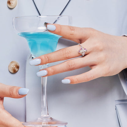 [Am jewelry]Luxurious Colorful Flower Shape Banquet Ring