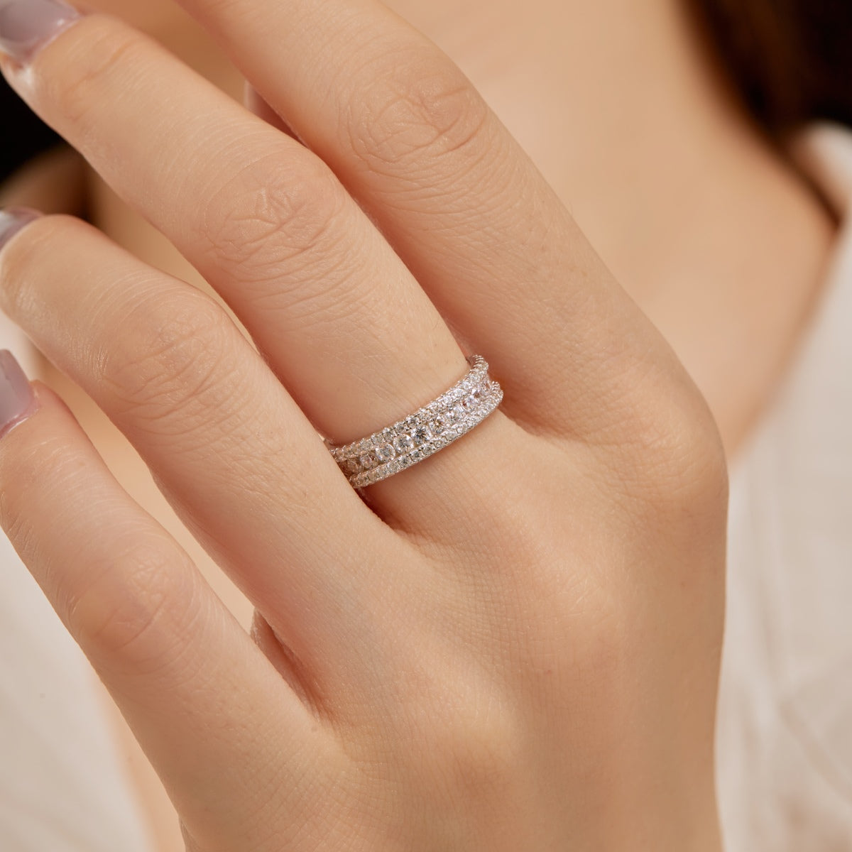 [Am jewelry]Delicate Colorful Round Cut Daily Ring