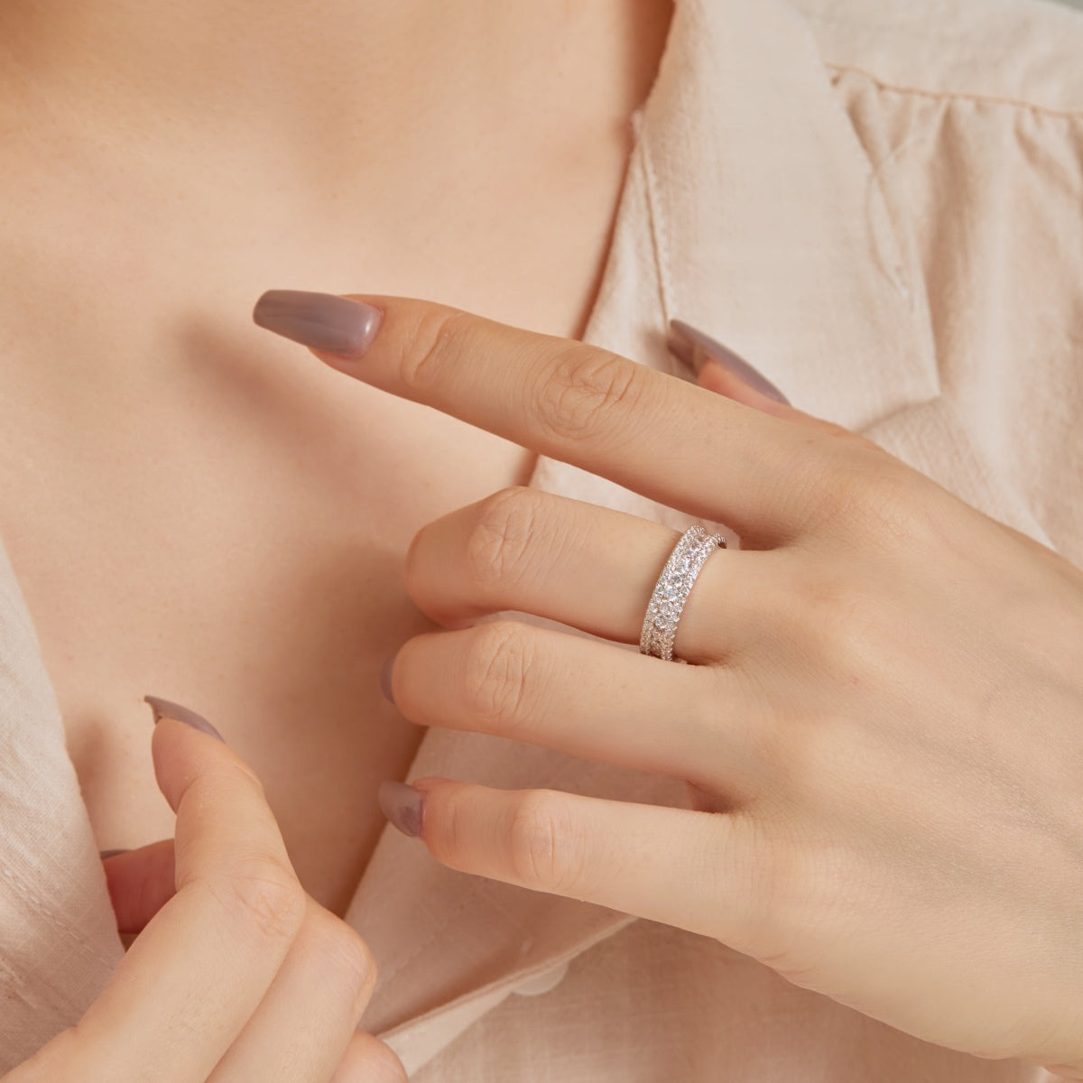 [Am jewelry]Delicate Colorful Round Cut Daily Ring