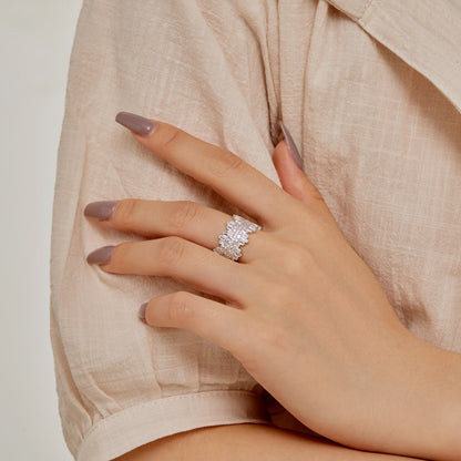 [Am jewelry]Luxurious Colorful Radiant Cut Daily Ring