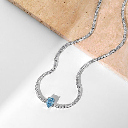 [Am jewelry]1.0 carat Unique Pear Cut Tennis Necklace