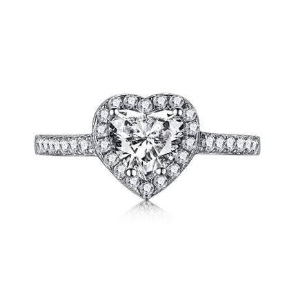[Am jewelry]Eternity Splashy Romantic Heart Shape Lover Ring