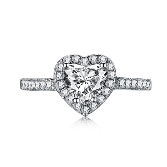 [Am jewelry]Eternity Splashy Romantic Heart Shape Lover Ring