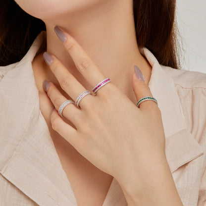 [Am jewelry]Delicate Colorful Round Cut Daily Ring