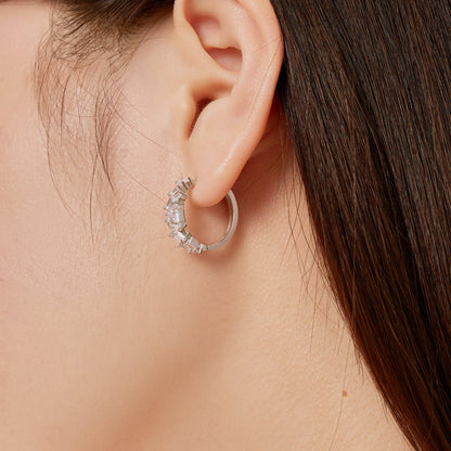 [Am jewelry]Dazzling Colorful Emerald Cut Daily Earrings