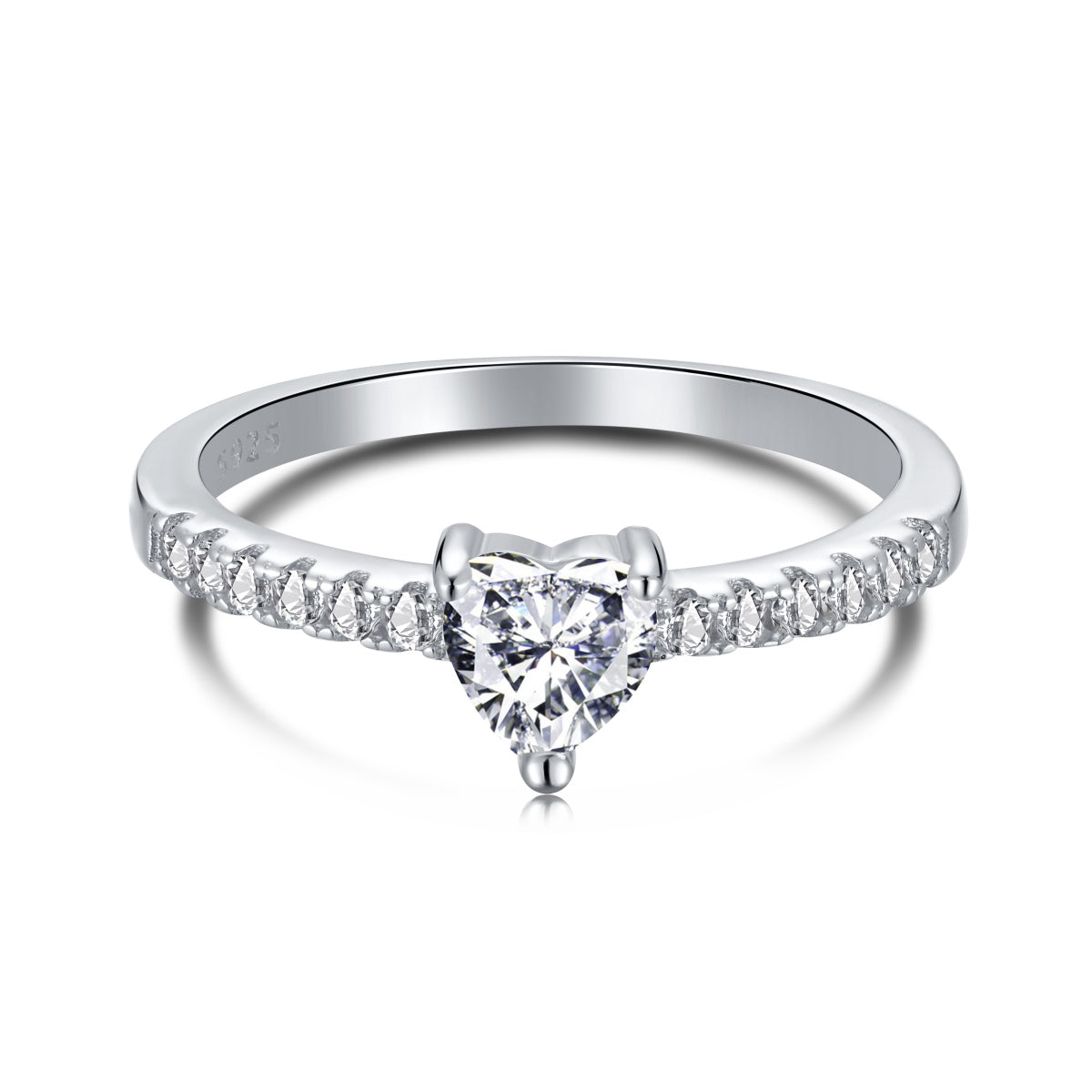 [Am jewelry]0.5 Carat CaratEternity Charming Heart Shape Lover Ring