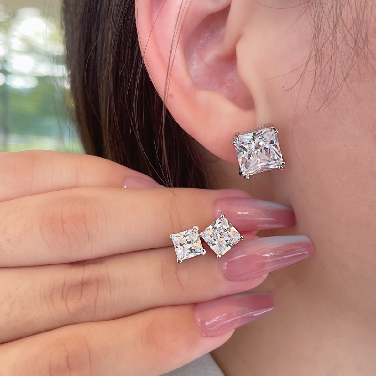 [Am jewelry]Delicate Square Shape Earrings