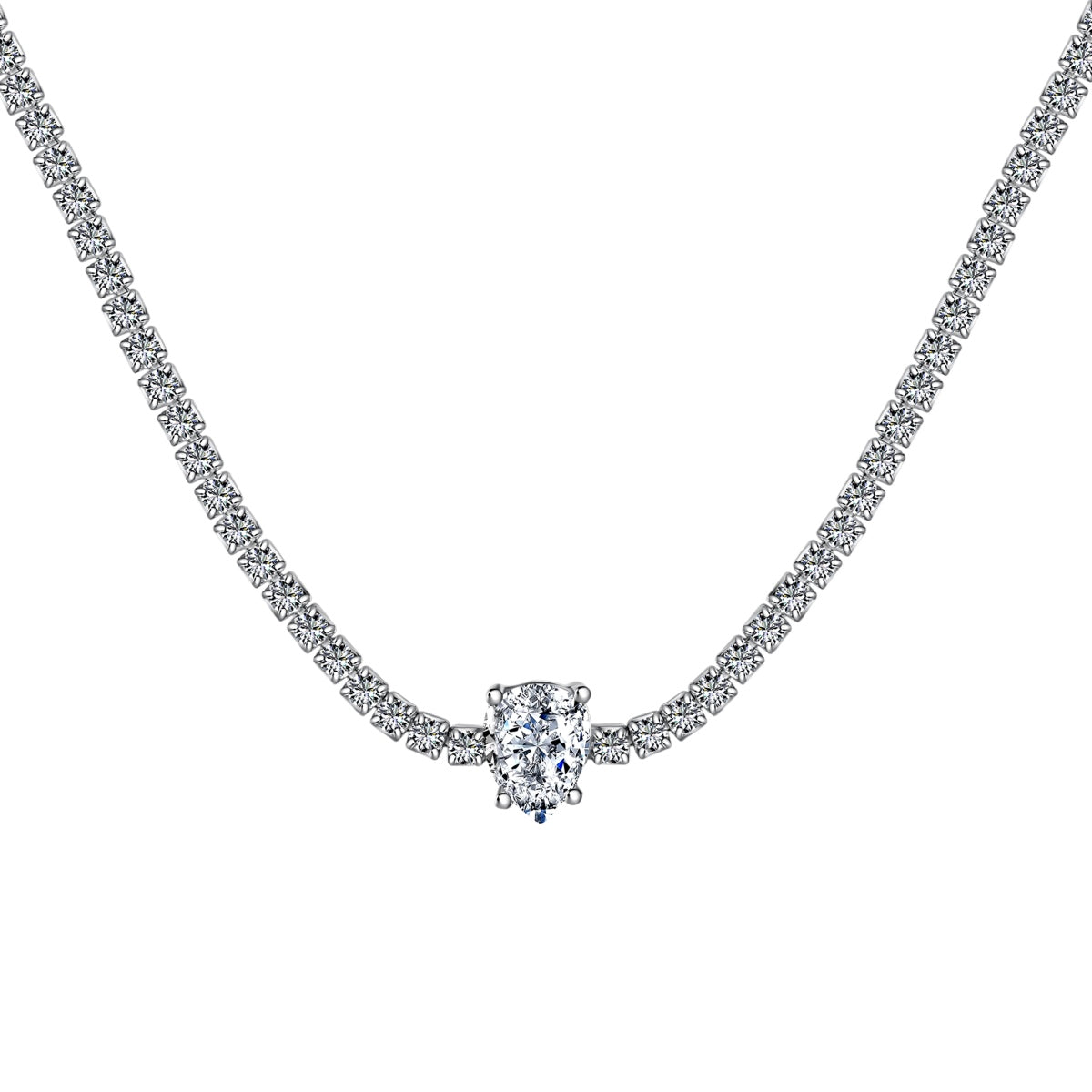 [Am jewelry]1.0 carat Unique Pear Cut Tennis Necklace