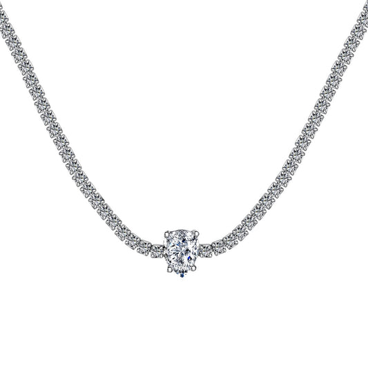 [Am jewelry]1.0 carat Unique Pear Cut Tennis Necklace