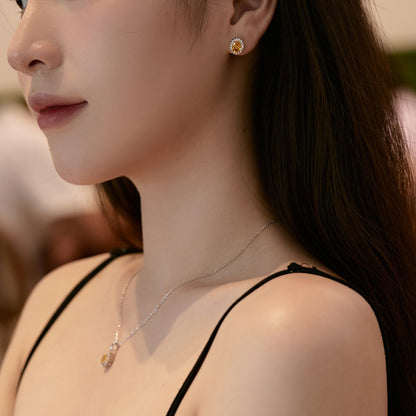 [Am jewelry]Delicate Radiant Oval Cut Daily Earrings