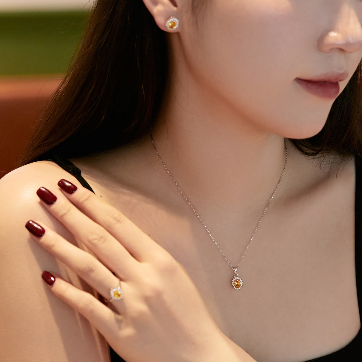 [Am jewelry]Delicate Radiant Oval Cut Daily Earrings