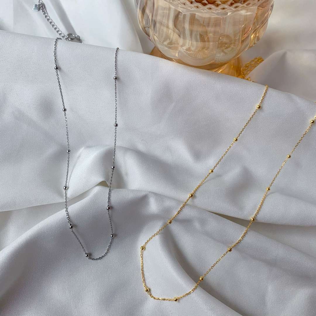 [Am jewelry]Small Bead Clavicle Chain Simple Necklace