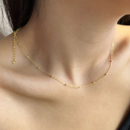 [Am jewelry]Small Bead Clavicle Chain Simple Necklace