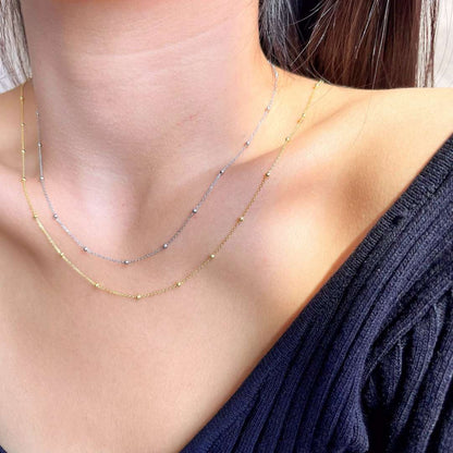 [Am jewelry]Small Bead Clavicle Chain Simple Necklace