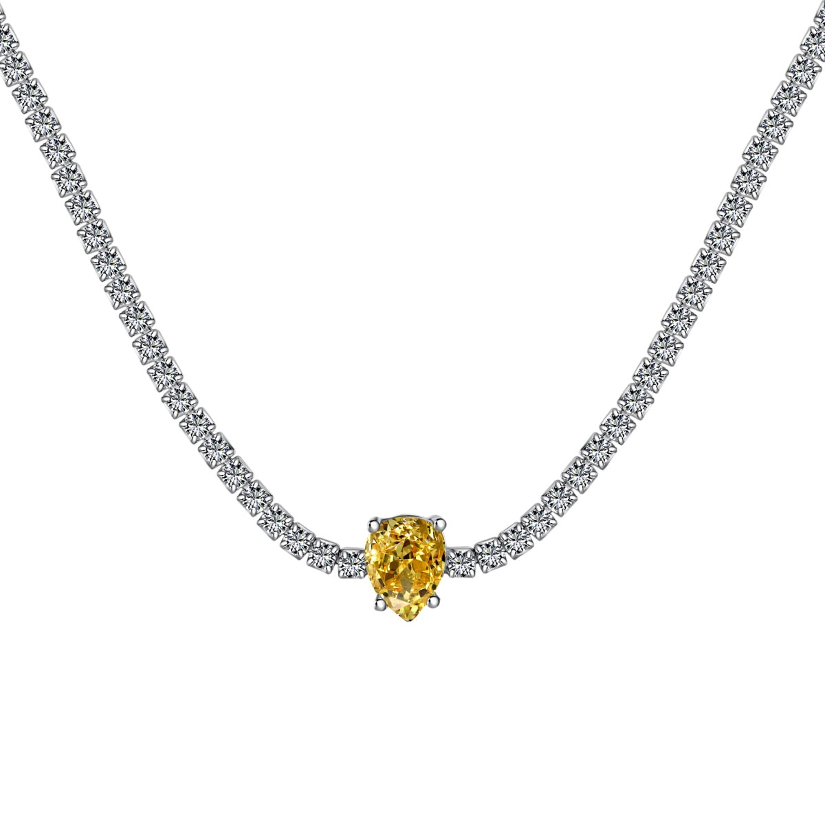 [Am jewelry]1.0 carat Unique Pear Cut Tennis Necklace