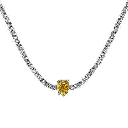 [Am jewelry]1.0 carat Unique Pear Cut Tennis Necklace