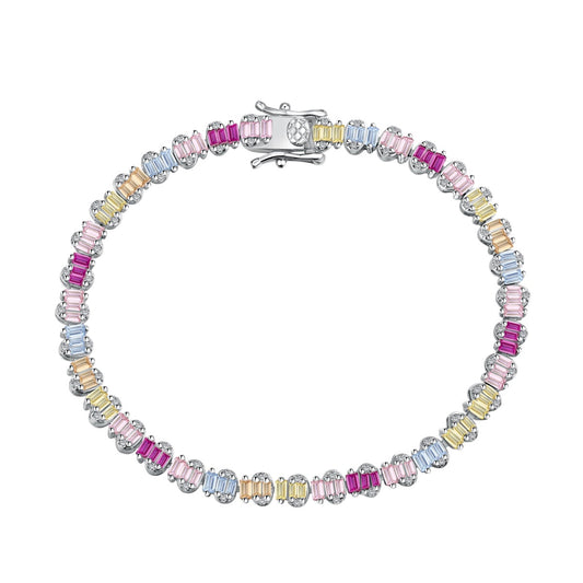 [Am jewelry]Delicate Colorful Emerald Cut Party Bracelet