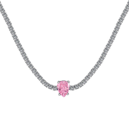 [Am jewelry]1.0 carat Unique Pear Cut Tennis Necklace