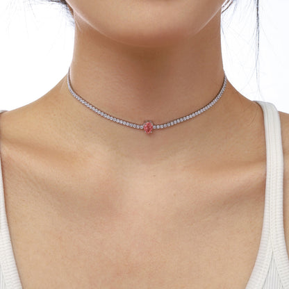 [Am jewelry]1.0 carat Unique Pear Cut Tennis Necklace
