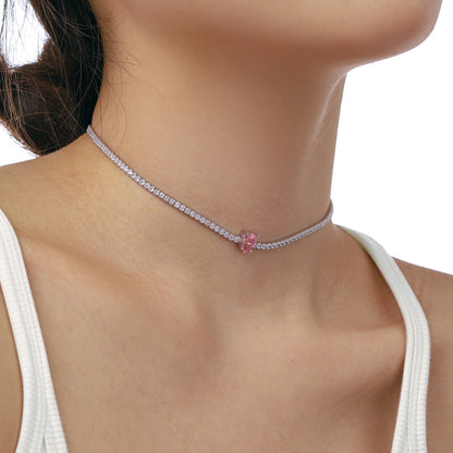 [Am jewelry]1.0 carat Unique Pear Cut Tennis Necklace
