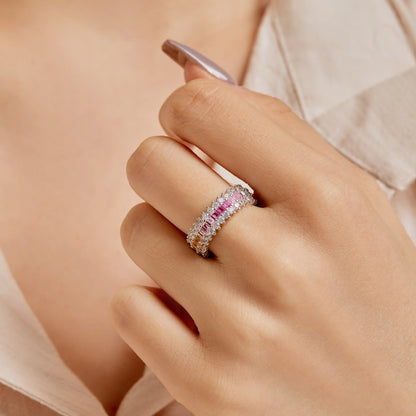 [Am jewelry]Ornate Colorful Radiant Cut Daily Ring