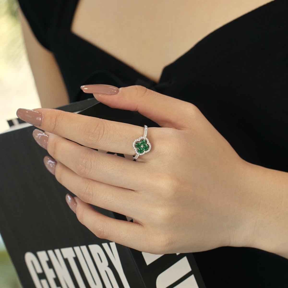 [Am jewelry]Four Leaf Clover Flower Design Ring