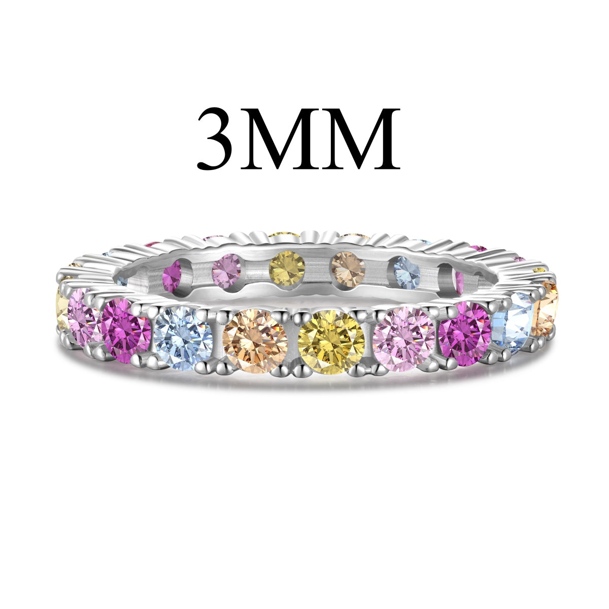 [Am jewelry]Dazzling Lustrous Round Cut Tennis Ring