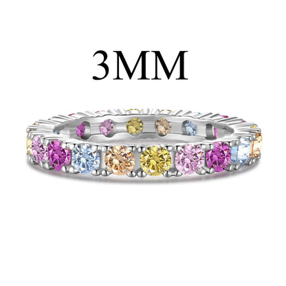 [Am jewelry]Dazzling Lustrous Round Cut Tennis Ring