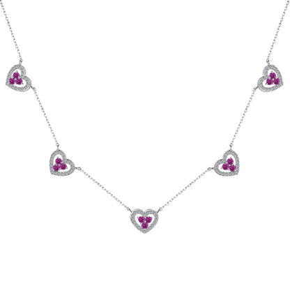 [Am jewelry]Sparkling Five Heart Necklace