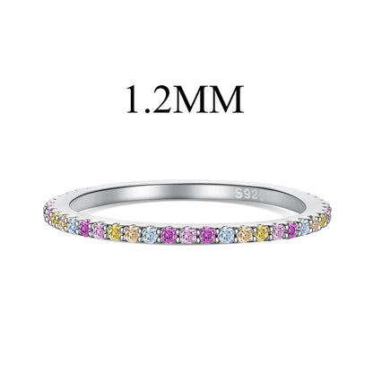 [Am jewelry]Ornate Colorful Round Cut Tennis Ring