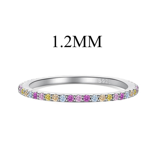 [Am jewelry]Ornate Colorful Round Cut Tennis Ring