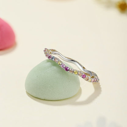 [Am jewelry]Dainty Colorful Round Cut Party Ring