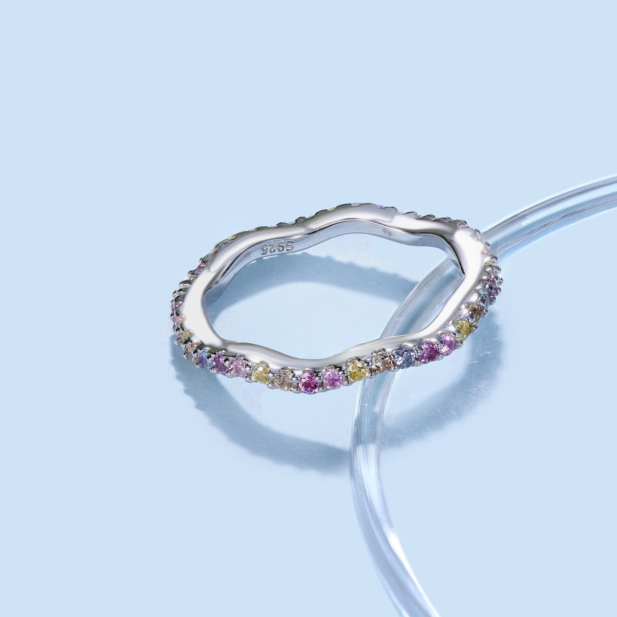 [Am jewelry]Dainty Colorful Round Cut Party Ring