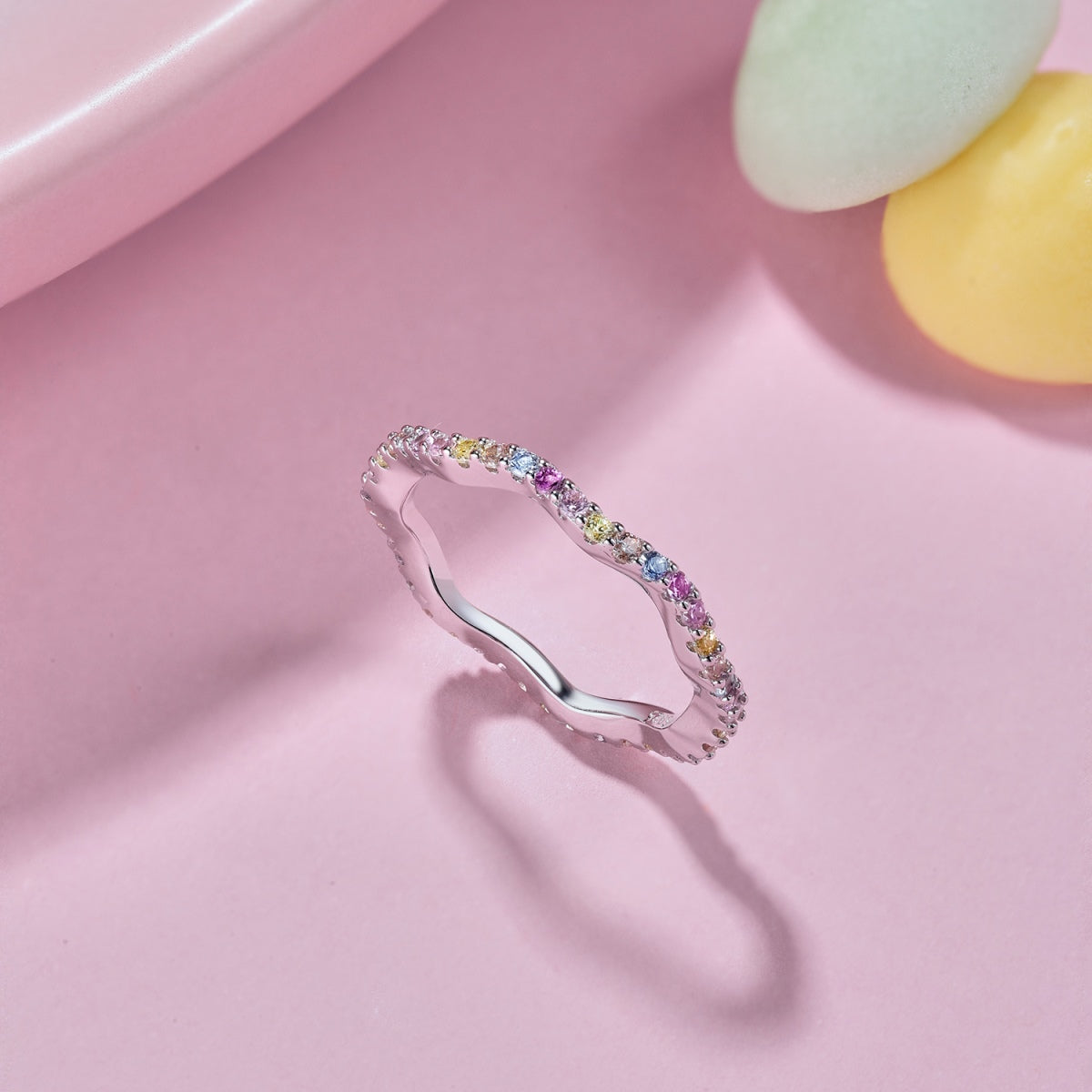 [Am jewelry]Dainty Colorful Round Cut Party Ring