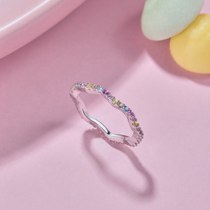 [Am jewelry]Dainty Colorful Round Cut Party Ring