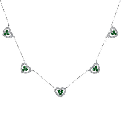 [Am jewelry]Sparkling Five Heart Necklace