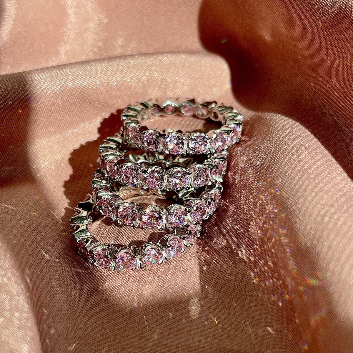 [Am jewelry]Eternity Round Cut Tennis Ring