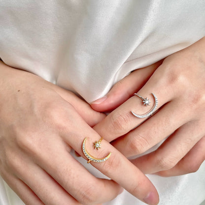 [Am jewelry]Eternity Moon & Star Ring