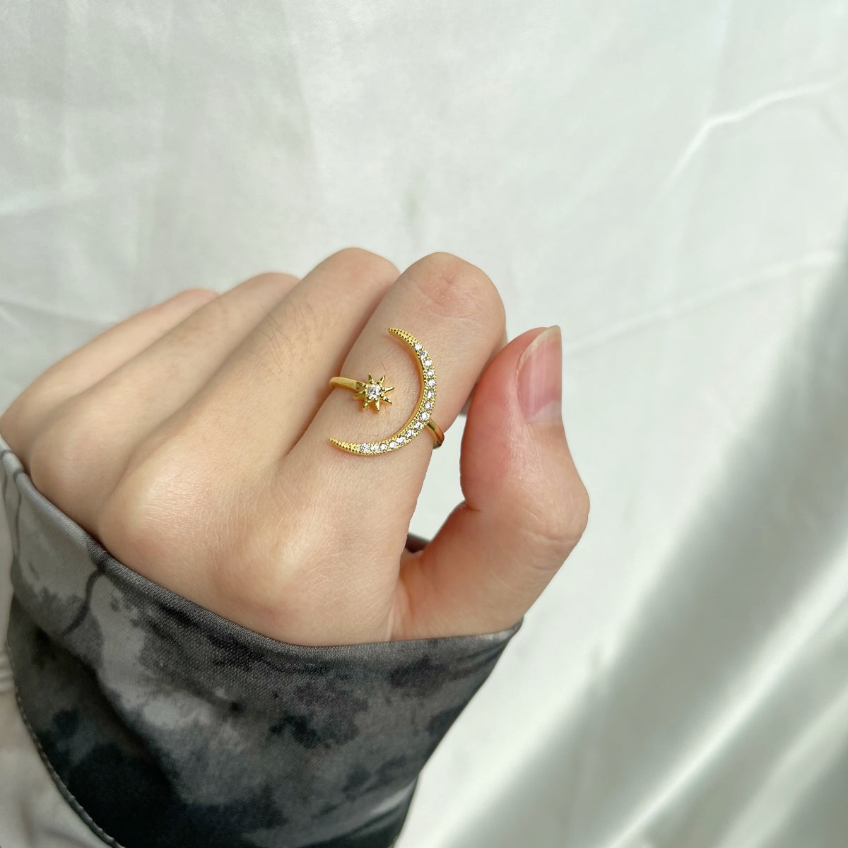 [Am jewelry]Eternity Moon & Star Ring