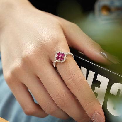 [Am jewelry]Four Leaf Clover Flower Design Ring