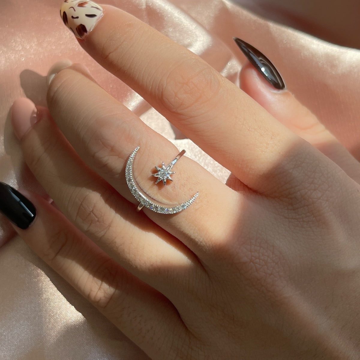 [Am jewelry]Eternity Moon & Star Ring