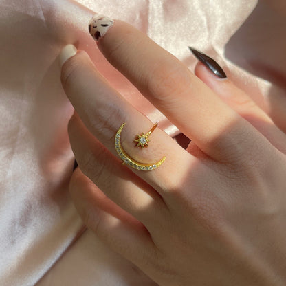 [Am jewelry]Eternity Moon & Star Ring